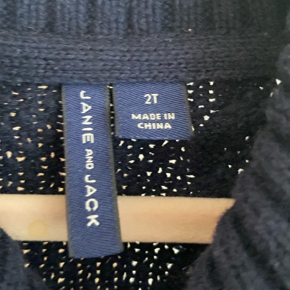 Janie and Jack the Cable Sweater in Navy Blue size 2T - Picture 2 of 5
